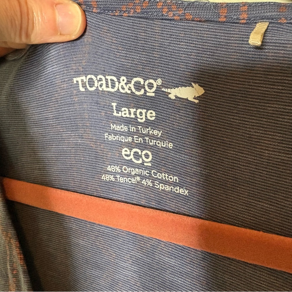 Toad&Co Blue and Orange Geometric Wrap Dress Large - Picture 3 of 5